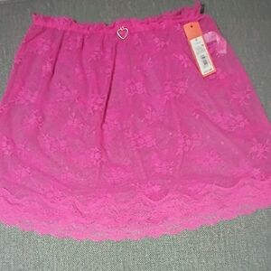 Colsie Vibrant Pink Lace Mini Skirt